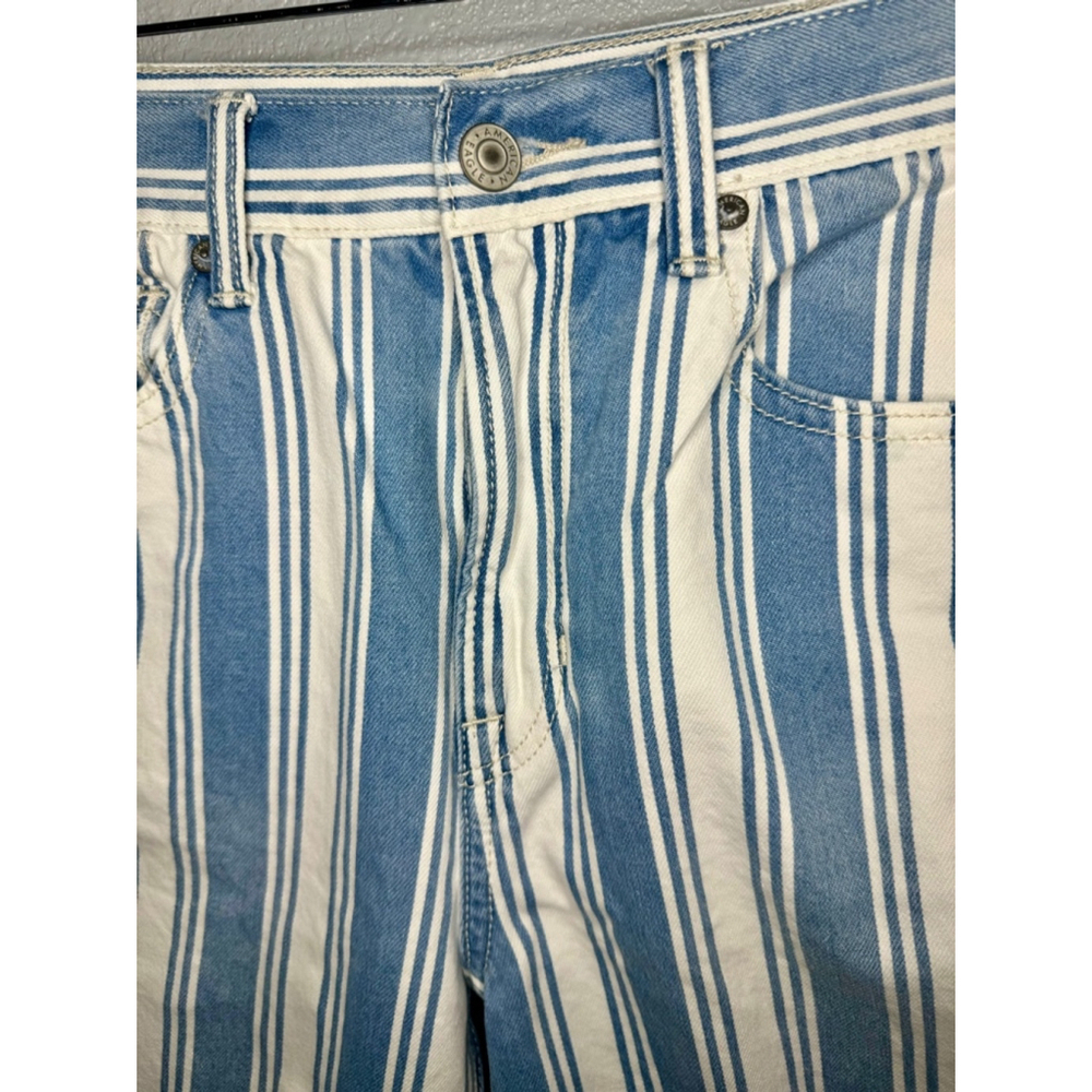 Women's American Eagle Blue & White Striped Jeans Size 4 - Picture 4 of 7